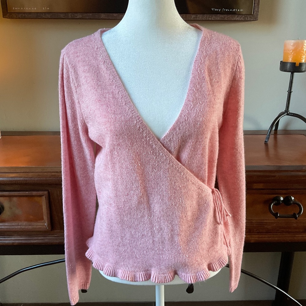 New York & Company side-tie sweater. Color: pink